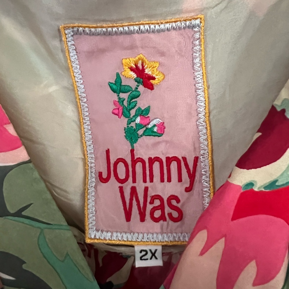 Johnny Was Maxi 100% silk maxi button up dress. SZ 2X Measurements in pictures. - Picture 3 of 7
